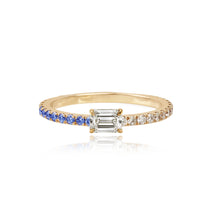 Load image into Gallery viewer, Half Pave and Half Gemstone Solitaire Diamond Ring
