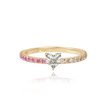 Load image into Gallery viewer, Half Pave and Half Gemstone Solitaire Diamond Ring
