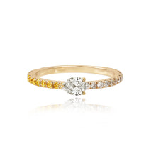 Load image into Gallery viewer, Half Pave and Half Gemstone Solitaire Diamond Ring
