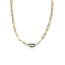 Load image into Gallery viewer, Small Enamel Clasp Paperclip Necklace
