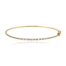 Load image into Gallery viewer, Thin Pave and Baguette Bangle
