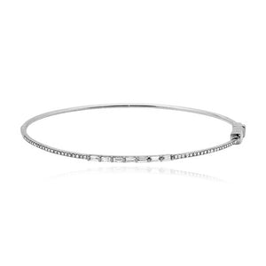 Thin Pave and Baguette Bangle
