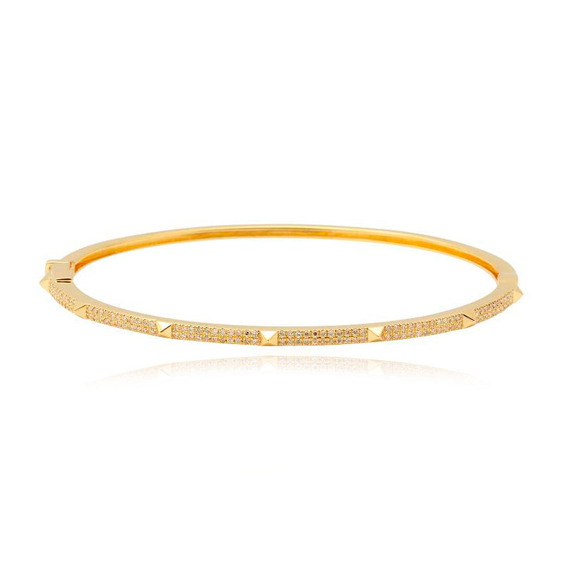 Thin Pave with Spikes Bangle – Alev Jewelry