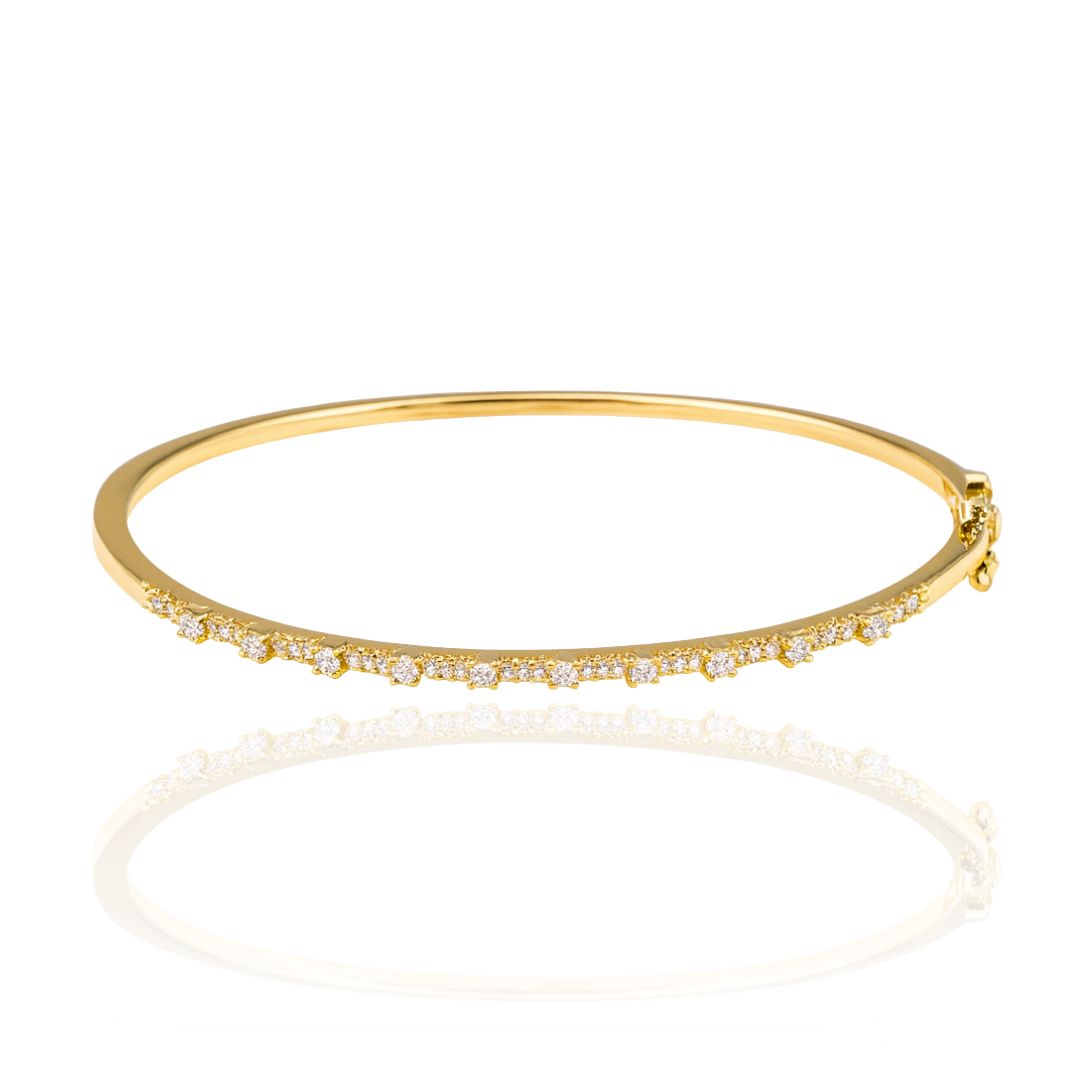 Thin Segment Diamond Bangle