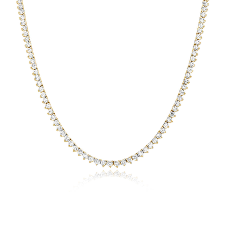 Three Prong Tennis Necklace