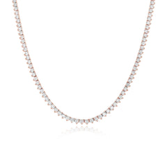 Thin Three Prong Tennis Necklace