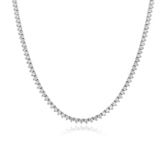 Thin Three Prong Tennis Necklace