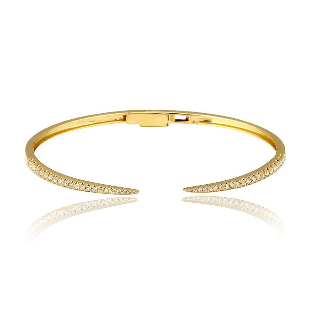 Thin Pave Claw Bangle