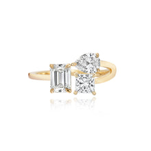 Load image into Gallery viewer, Three Multishape Medium Solitaire Diamond Ring
