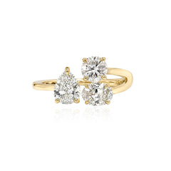 Three Multishape Medium Solitaire Diamond Ring