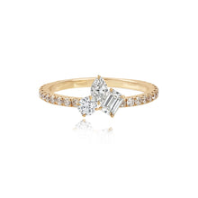 Load image into Gallery viewer, Three Multi Shape Diamonds Pave Ring
