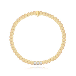 Three Emerald Diamond Golden Bracelet