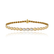 Load image into Gallery viewer, Three Oval Diamond Golden Bracelet
