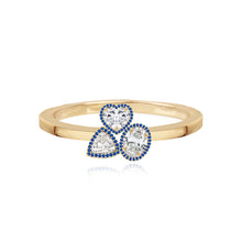 Load image into Gallery viewer, Three Solitaire Multi Shape Pave Gemstone Ring
