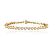 Load image into Gallery viewer, Three Pear Diamond Golden Bracelet
