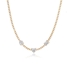 Load image into Gallery viewer, Three Shape Diamond Tennis Necklace
