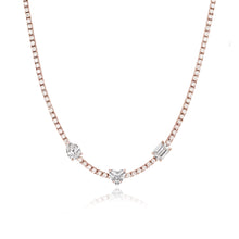 Load image into Gallery viewer, Three Shape Diamond Tennis Necklace
