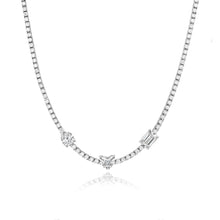 Load image into Gallery viewer, Three Shape Diamond Tennis Necklace

