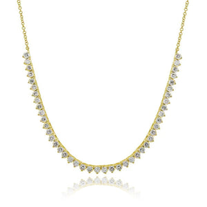 Three Prongs Diamond Chain Necklace