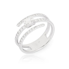 Load image into Gallery viewer, Three Row Solitaire Wrap Ring
