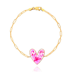 Tie Dye Heart Bracelet