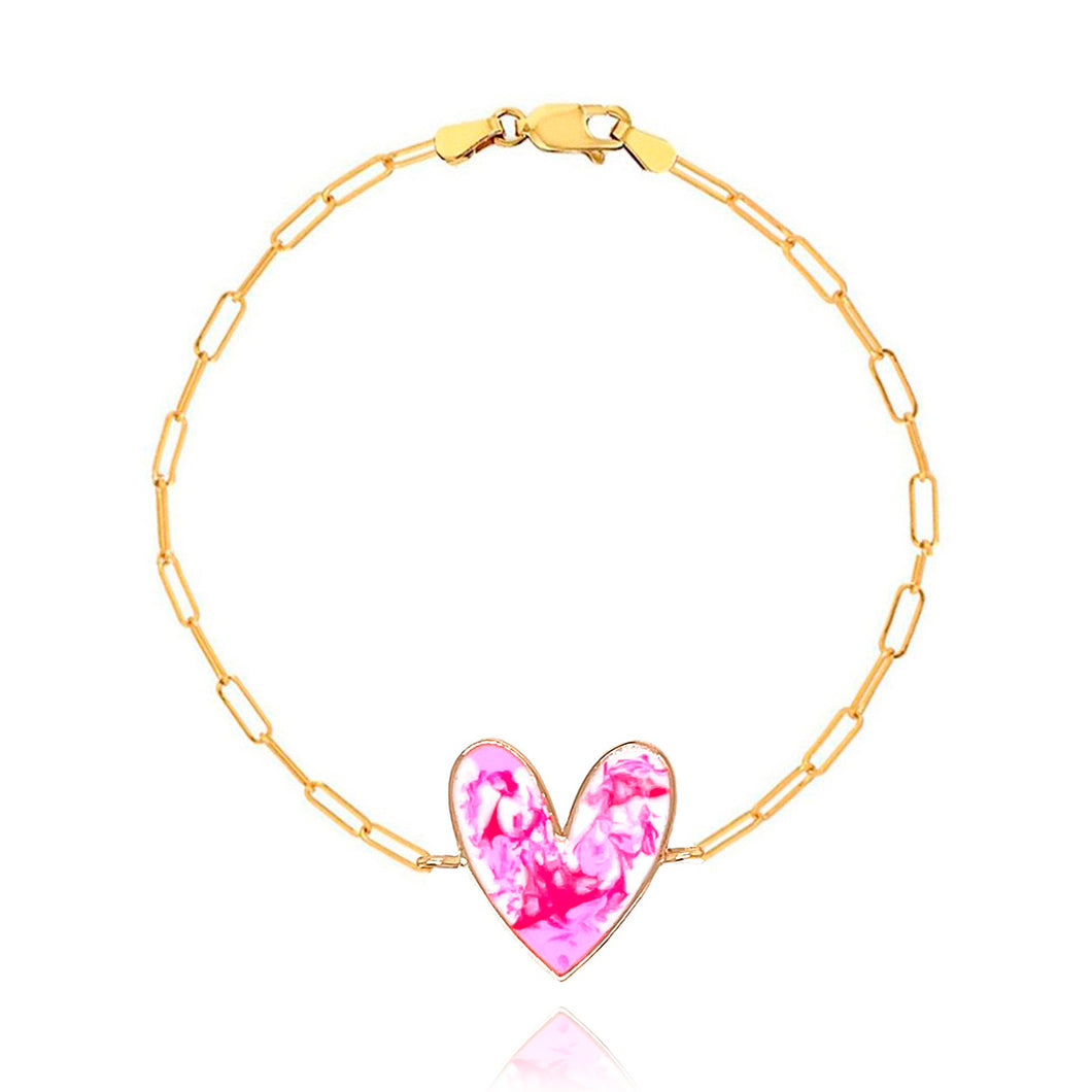 Tie Dye Heart Bracelet