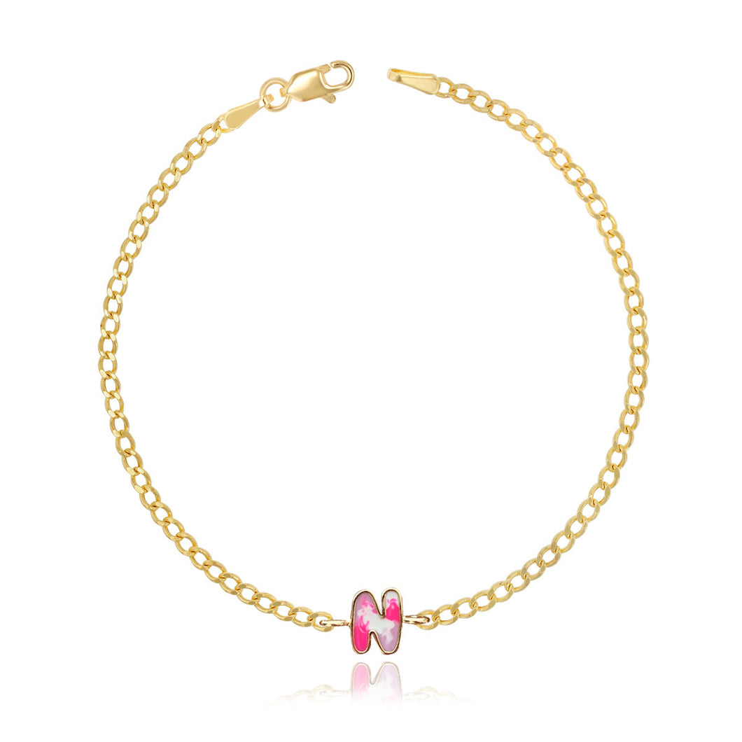 Tie Dye Cuban Initial Bracelet