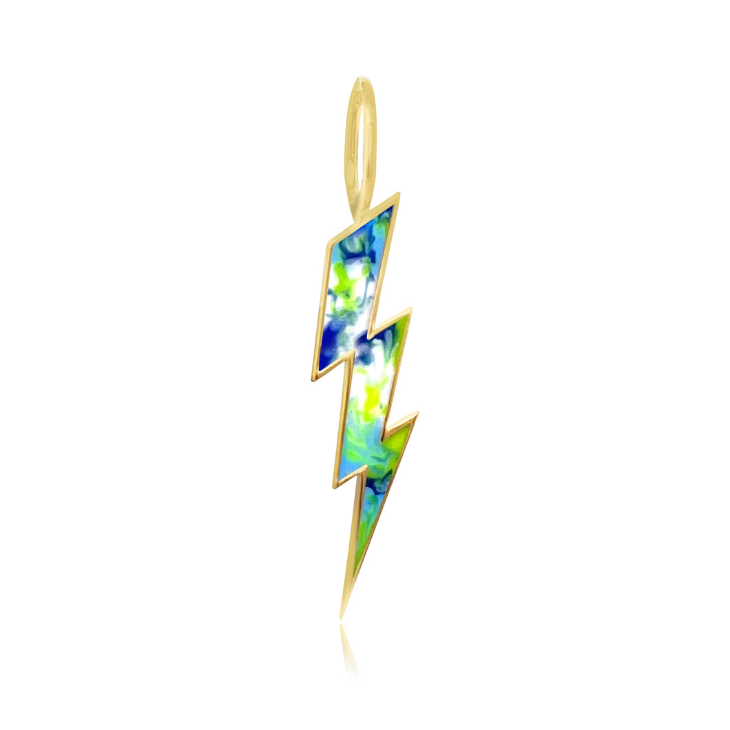 Tie Dye Lightning Bolt Charm