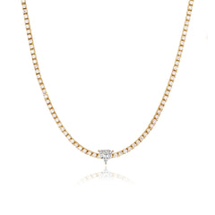 Solitaire Diamond Tennis Necklace