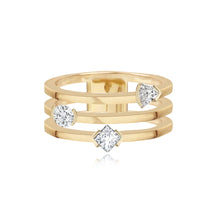 Load image into Gallery viewer, Three Row Solitaire Diamond Ring
