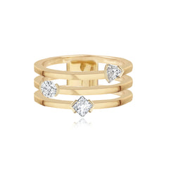 Three Row Solitaire Diamond Ring