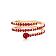 Load image into Gallery viewer, Solitaire Gemstone Pave Swirl Ring
