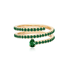 Load image into Gallery viewer, Solitaire Gemstone Pave Swirl Ring
