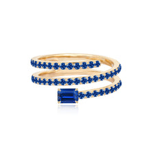Load image into Gallery viewer, Solitaire Gemstone Pave Swirl Ring

