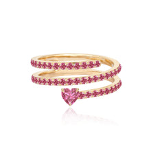 Load image into Gallery viewer, Solitaire Gemstone Pave Swirl Ring
