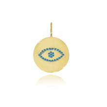 Load image into Gallery viewer, Gemstones Evil Eye Disc Charm
