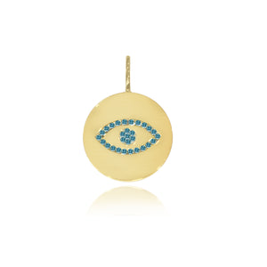 Gemstones Evil Eye Disc Charm