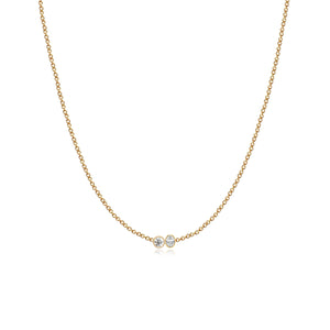Two Diamonds Bezel Necklace