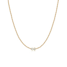 Load image into Gallery viewer, Two Diamonds Bezel Necklace
