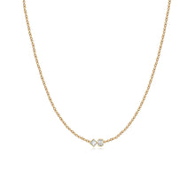 Load image into Gallery viewer, Two Diamonds Bezel Necklace
