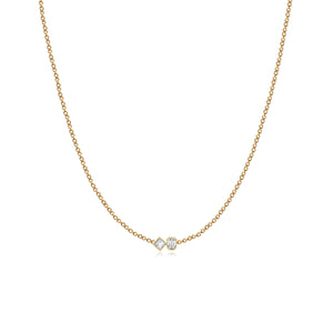 Two Diamonds Bezel Necklace