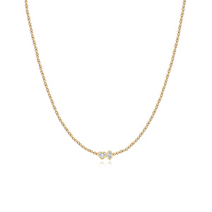 Two Diamonds Bezel Necklace