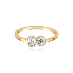 Two-Diamond Bezel Gold Ring