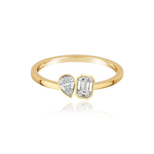 Load image into Gallery viewer, Two-Diamond Bezel Gold Ring
