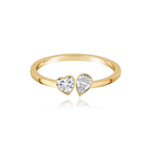 Load image into Gallery viewer, Two-Diamond Bezel Gold Ring
