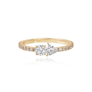 Two-Diamond Pave Eternity Ring