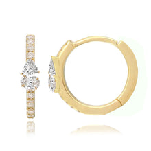 Load image into Gallery viewer, Two Diamonds Hoops

