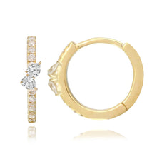 Load image into Gallery viewer, Two Diamonds Hoops
