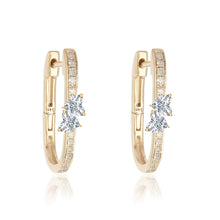 Load image into Gallery viewer, Two Diamonds Oval Hoops
