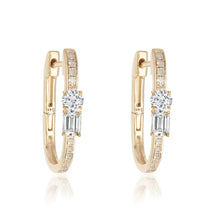 Load image into Gallery viewer, Two Diamonds Oval Hoops
